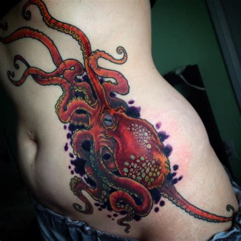 girl with octopus tattoo on ass|Butt tattoo